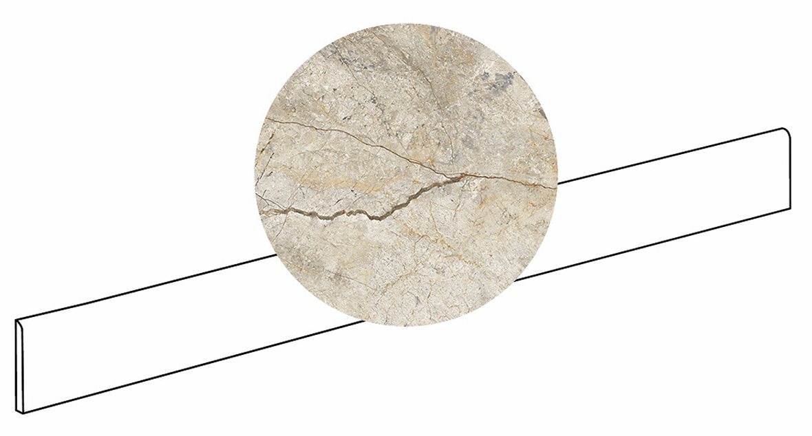 LPC Aventura lasitettu jalkalista 6X120 05 Silver Roots tasapintainen matta keskitumma harmaa marmori