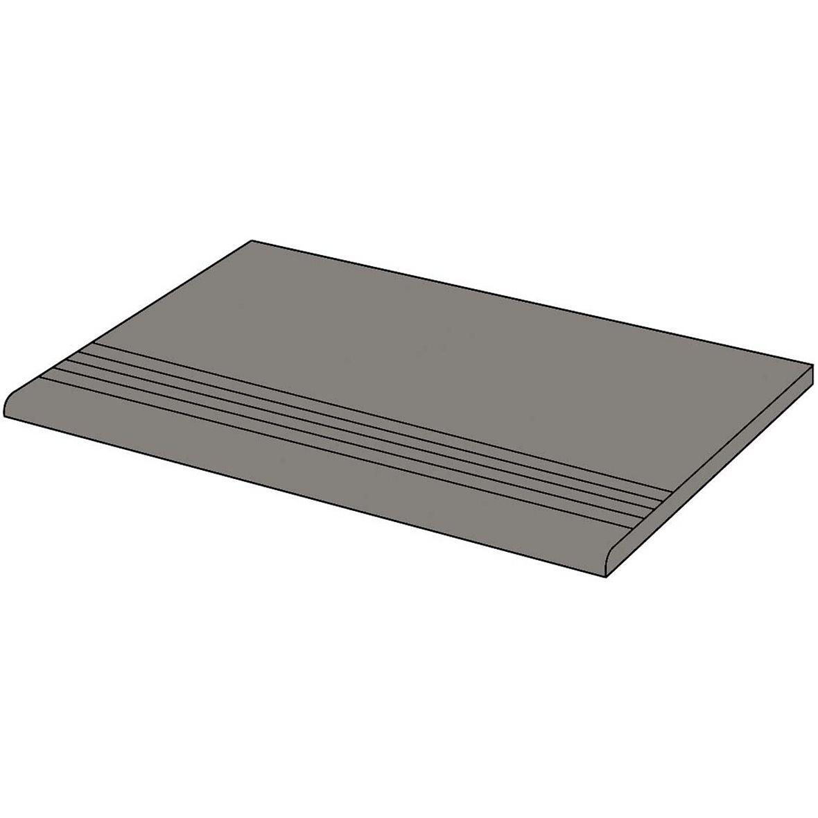 LPC P21 lasittamaton porraslaatta liukuesteuralla 29,7X59,7 Uni Estanho PG207DP tasapintainen kiillotettu keskitumma harmaa yksivärinen