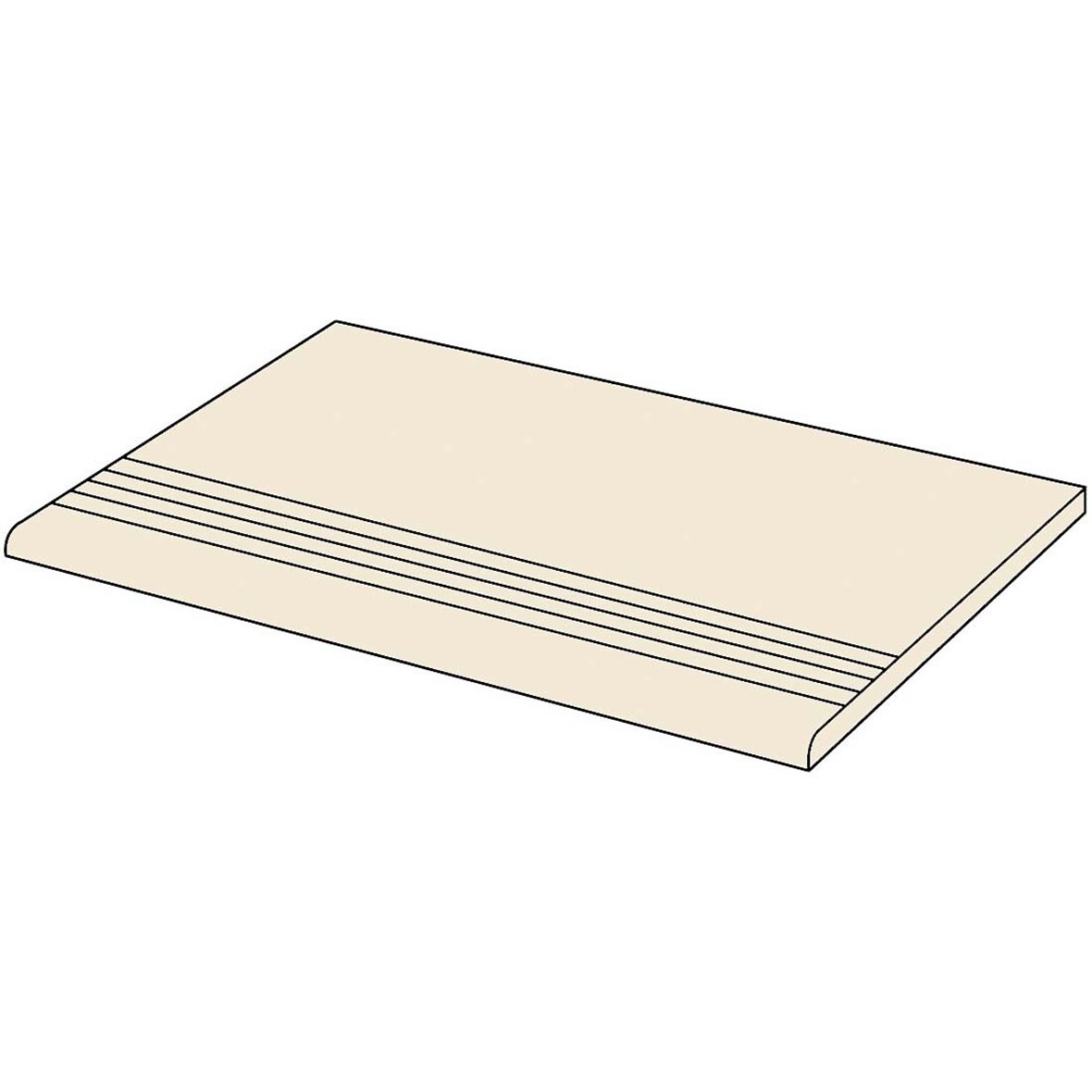 LPC P21 lasittamaton porraslaatta liukuesteuralla 29,7X59,7 Uni Gelo PG265DP tasapintainen kiillotettu vaalea beige yksivärinen