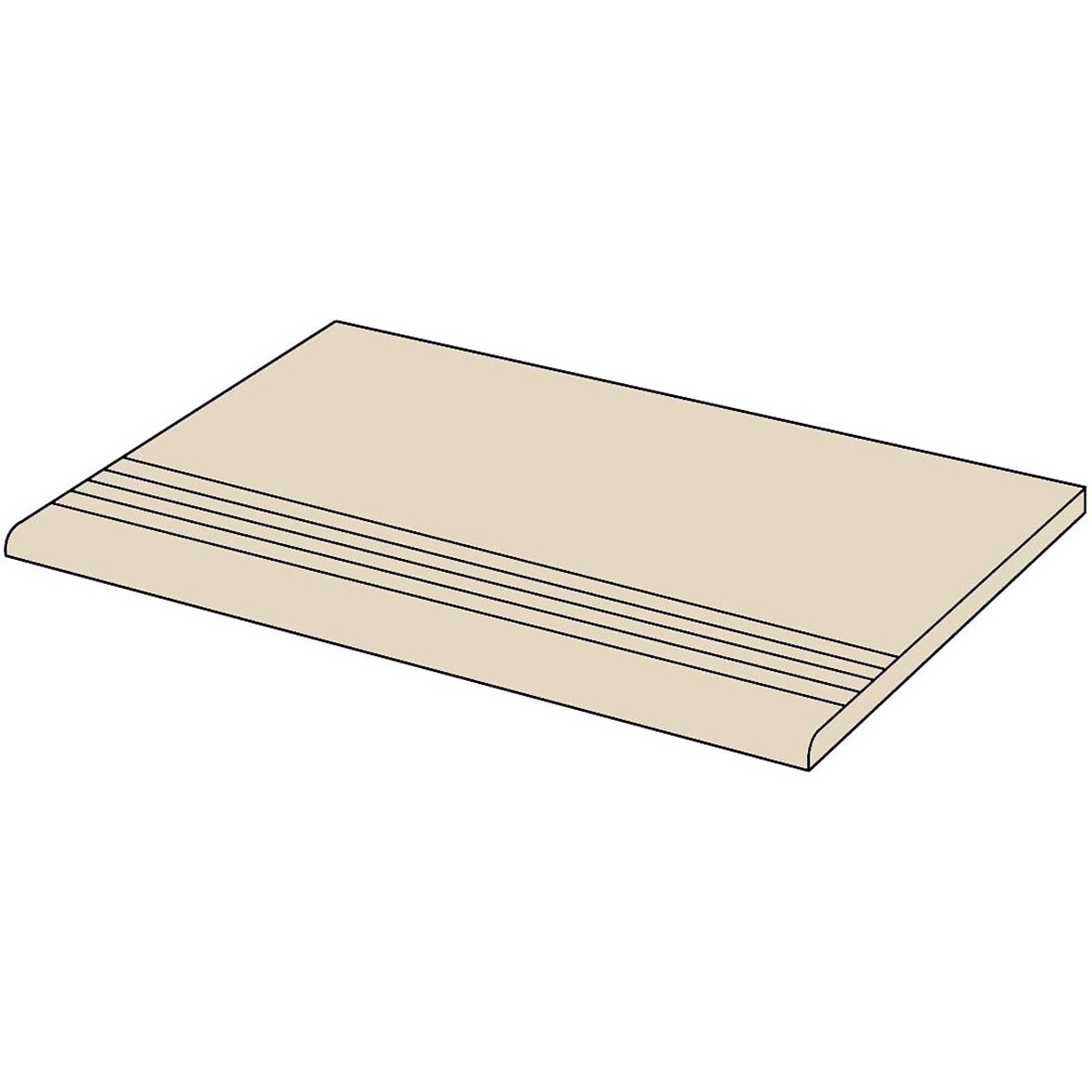 LPC P21 lasittamaton porraslaatta liukuesteuralla 29,7X59,7 Uni Papiro PG516DP tasapintainen kiillotettu vaalea beige yksivärinen