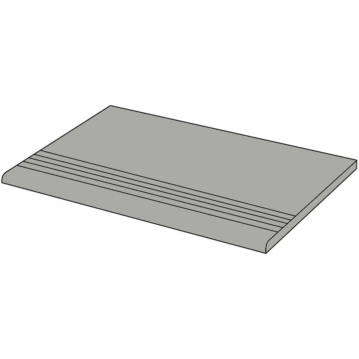 LPC P21 lasittamaton porraslaatta liukuesteuralla 29,7X59,7 Uni Zinco PG546DP tasapintainen kiillotettu keskitumma harmaa yksivärinen