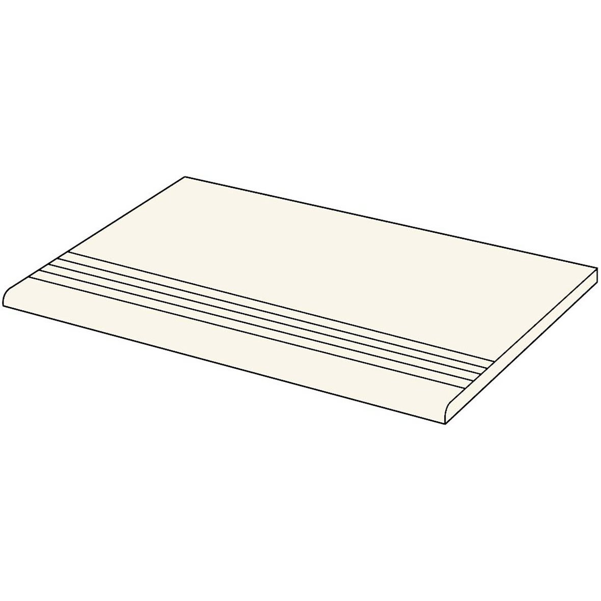 LPC P21 lasittamaton porraslaatta liukuesteuralla 29,7X59,7 Uni Cristal PGK281DRT tasapintainen matta vaalea valkoinen yksivärinen