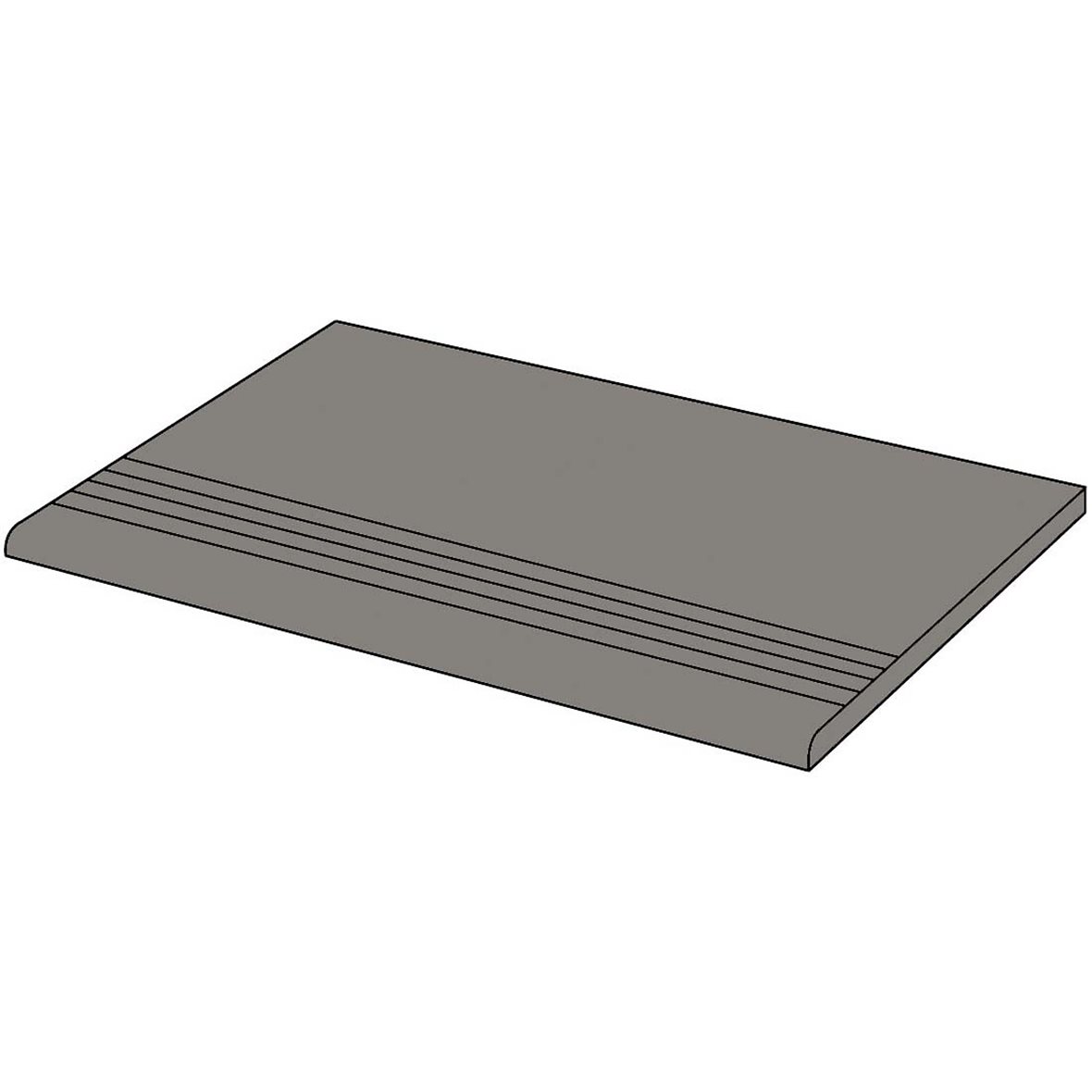 LPC P21 lasittamaton porraslaatta liukuesteuralla 29,7X59,7 Uni Estanho PGK207DRT tasapintainen matta keskitumma harmaa yksivärinen