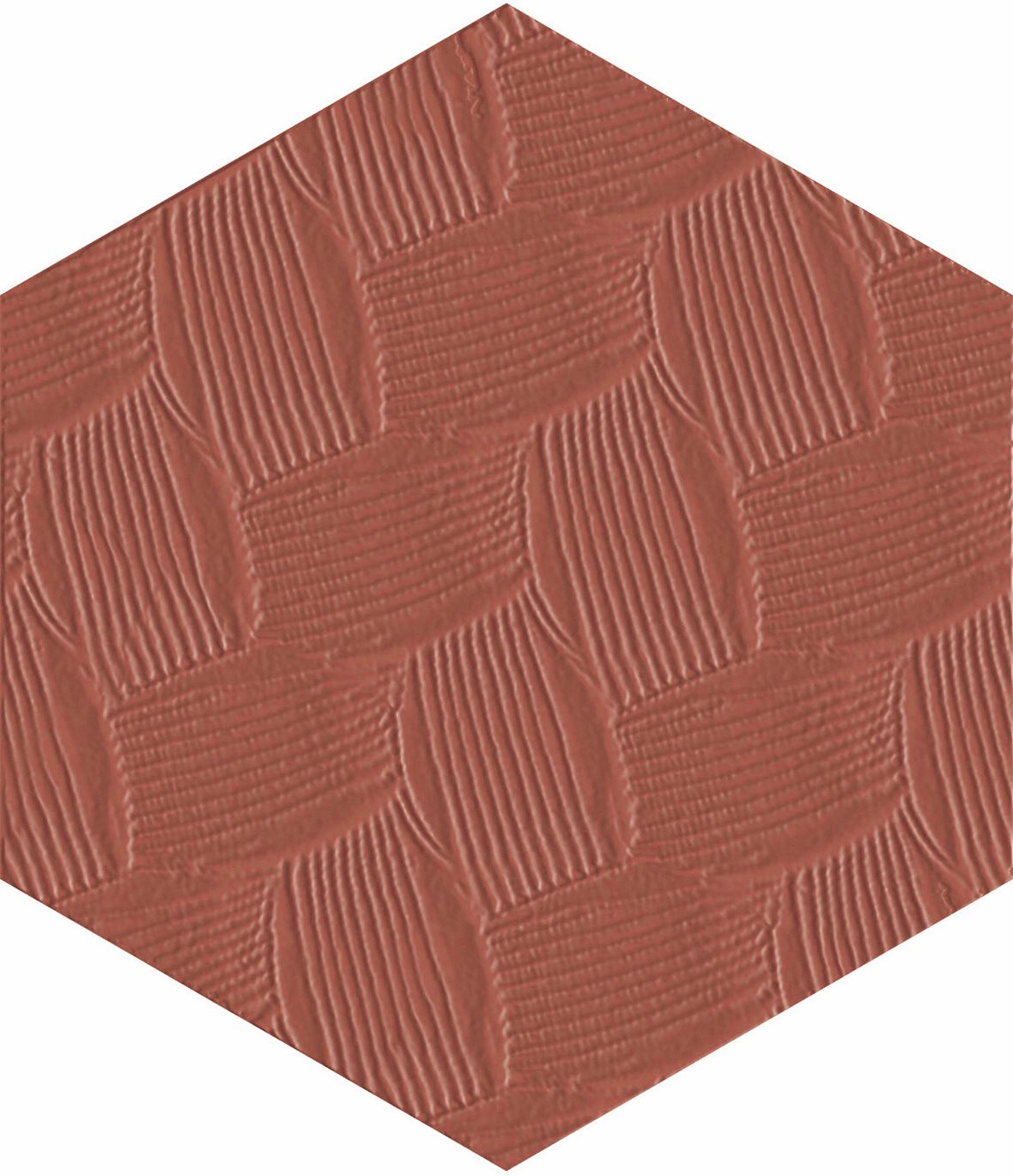 LPC P21 lasittamaton porcelanato seinälaatta lattialaatta ulkolaatta 9,7X11,2 Uni Roibos PGHR660 kohokuvioinen matta 6-kulmainen tumma punainen yksivä