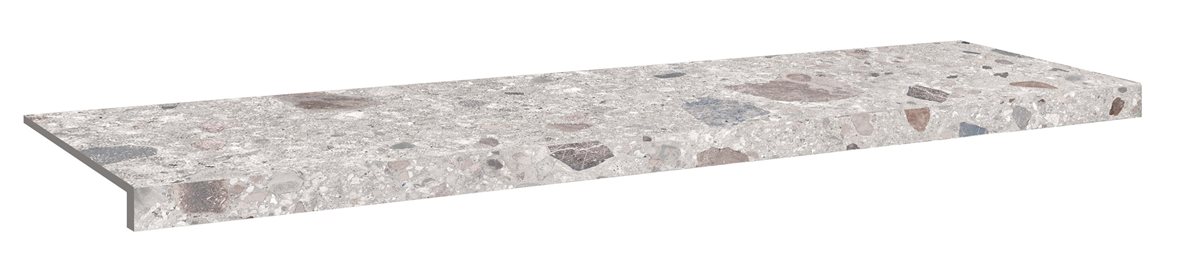 LPC Nordik NDK lasittamaton porraslaatta reunalla 33X120 06 lyijy tasapintainen matta vaalea harmaa kivi