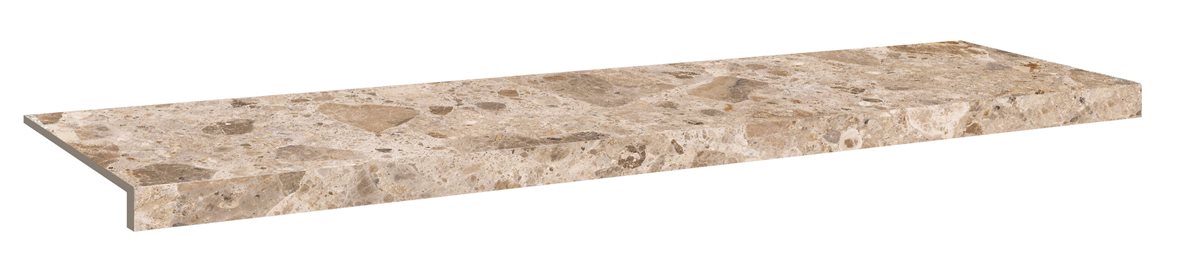 LPC Nordik NDK lasittamaton porraslaatta reunalla 33X120 07 savu tasapintainen matta keskitumma beige kivi