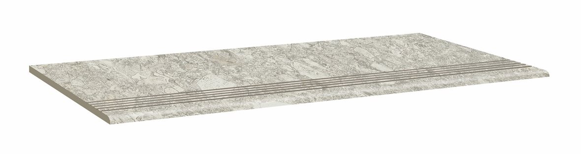 LPC Nordik NDK lasittamaton porraslaatta liukuesteuralla 30X60 04 jää tasapintainen matta vaalea harmaa kivi