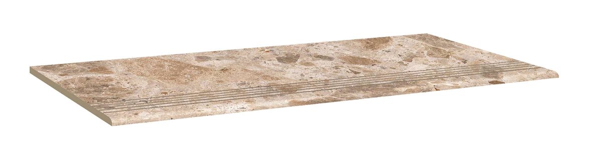 LPC Nordik NDK lasittamaton porraslaatta liukuesteuralla 30X60 07 savu tasapintainen matta keskitumma beige kivi