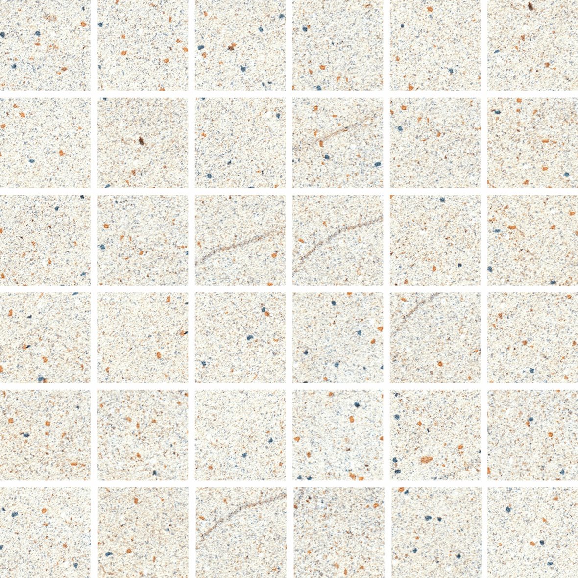 LPC Wales Mosaico lasittamaton porcelanato mosaiikki seinälaatta lattialaatta 4,7X4,7 01 Luna tasapintainen matta tumma valkoinen kivi