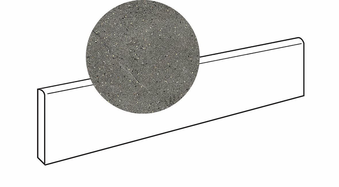 LPC Wales lasittamaton jalkalista 7X59,7 05 Vulcano tasapintainen matta vaalea musta kivi