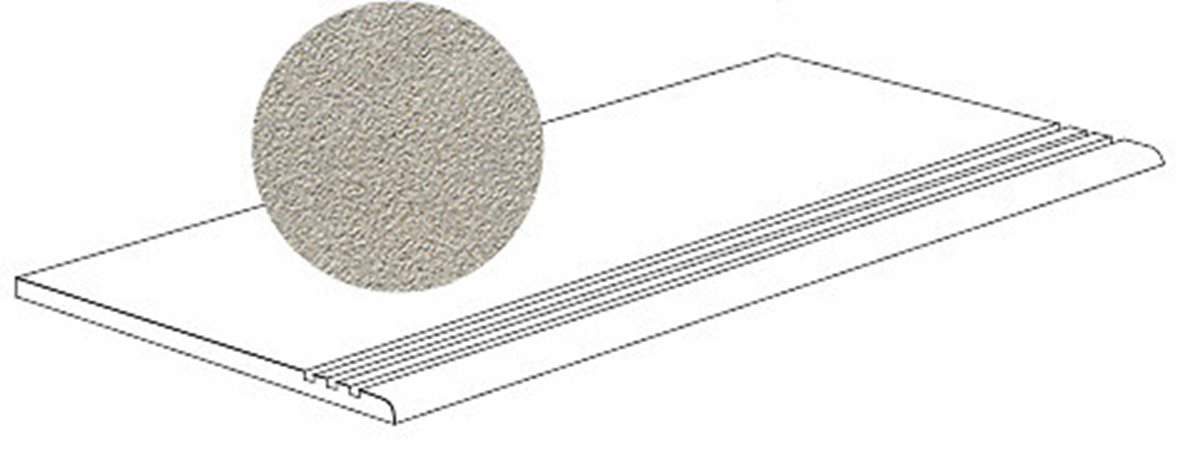 LPC Wales lasittamaton porraslaatta liukuesteuralla 29,7X59,7 B03 Granito hakattu matta vaalea harmaa kivi