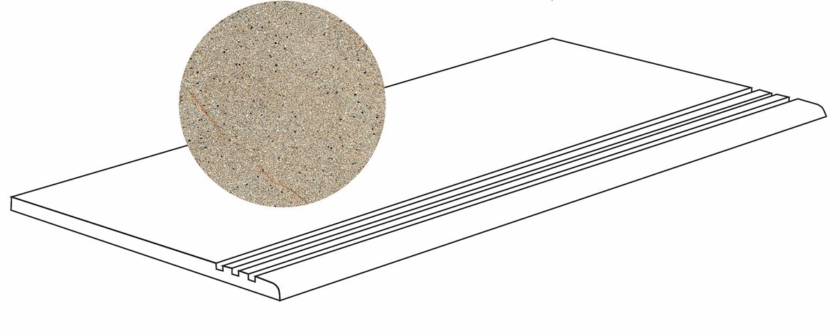 LPC Wales lasittamaton porraslaatta liukuesteuralla 29,7X59,7 04 Sand tasapintainen matta vaalea ruskea kivi