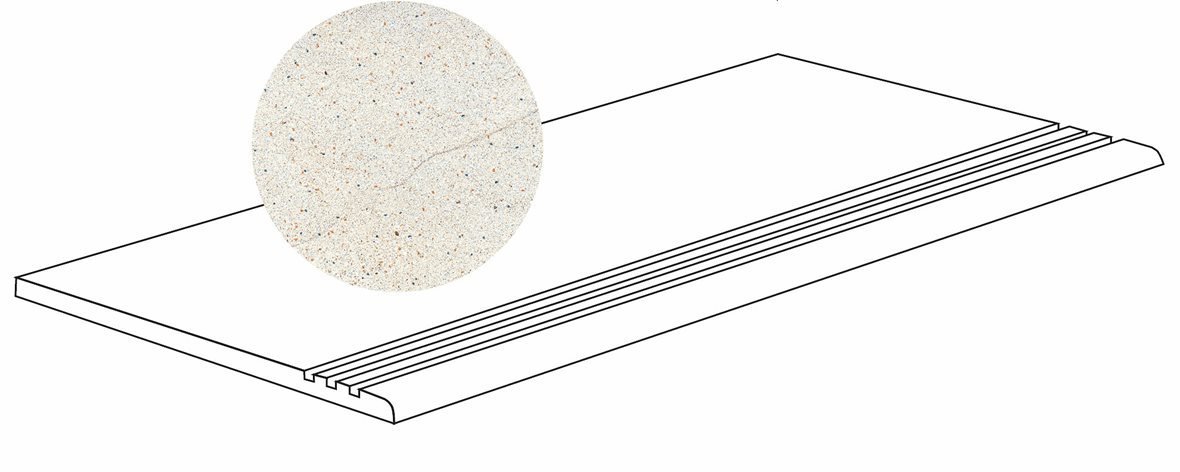 LPC Wales lasittamaton porraslaatta liukuesteuralla 29,7X59,7 01 Luna tasapintainen matta tumma valkoinen kivi