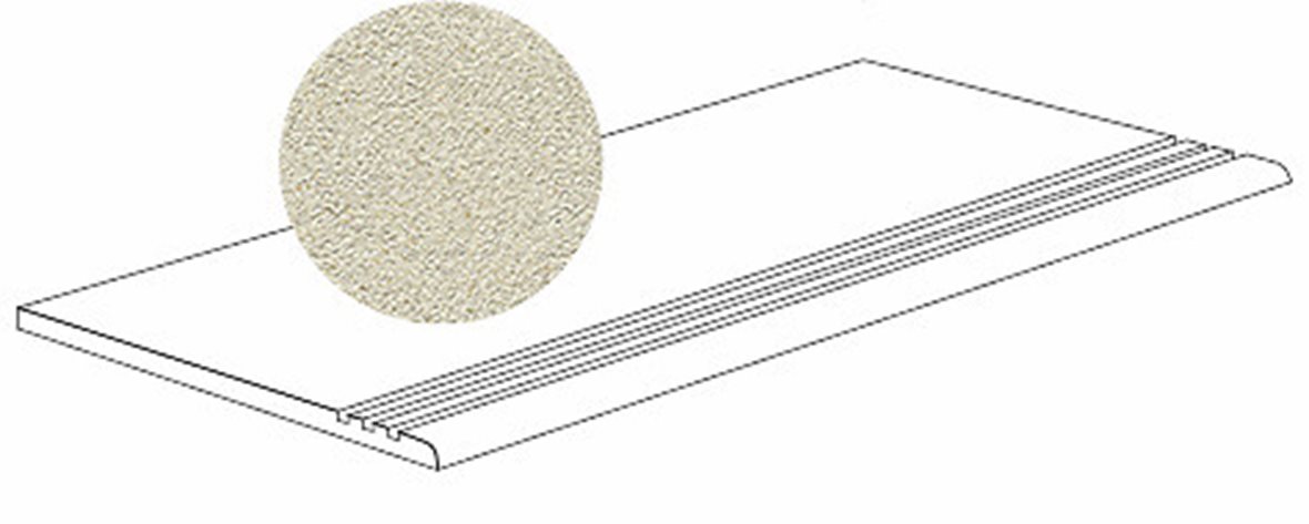 LPC Wales lasittamaton porraslaatta liukuesteuralla 29,7X59,7 B01 Luna hakattu matta tumma valkoinen kivi