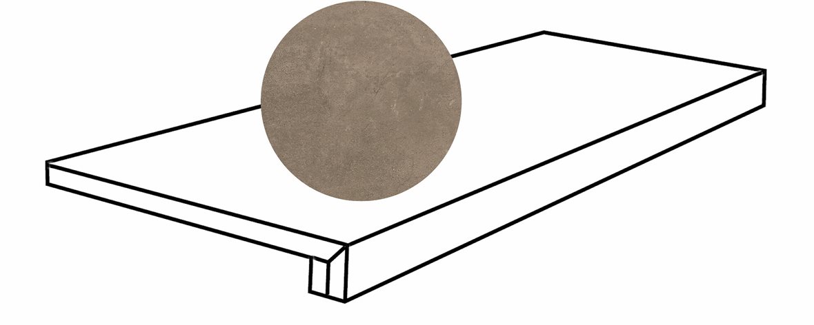 LPC Revolution REV lasitettu porraslaatta reunalla 32,5X120 14 moreeni tasapintainen matta tumma ruskea betoni