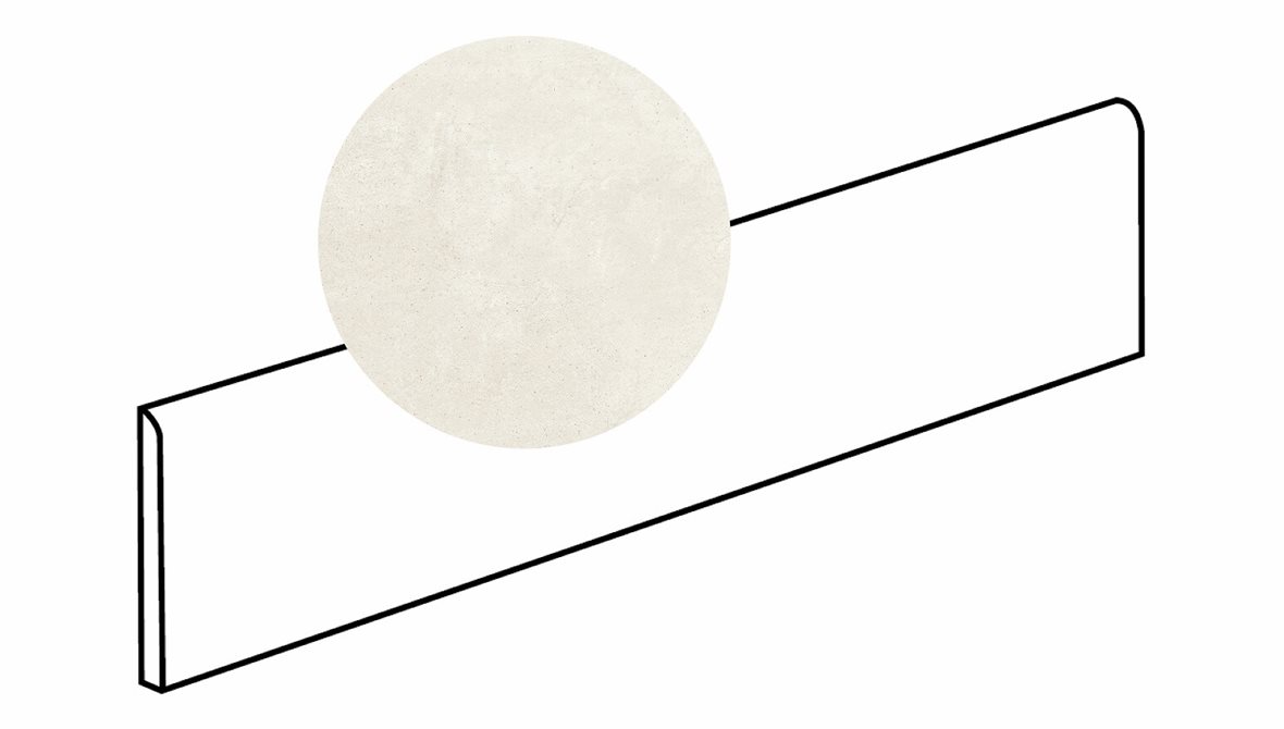 LPC Revolution REV lasitettu jalkalista 6X90 10 jää tasapintainen matta vaalea valkoinen betoni