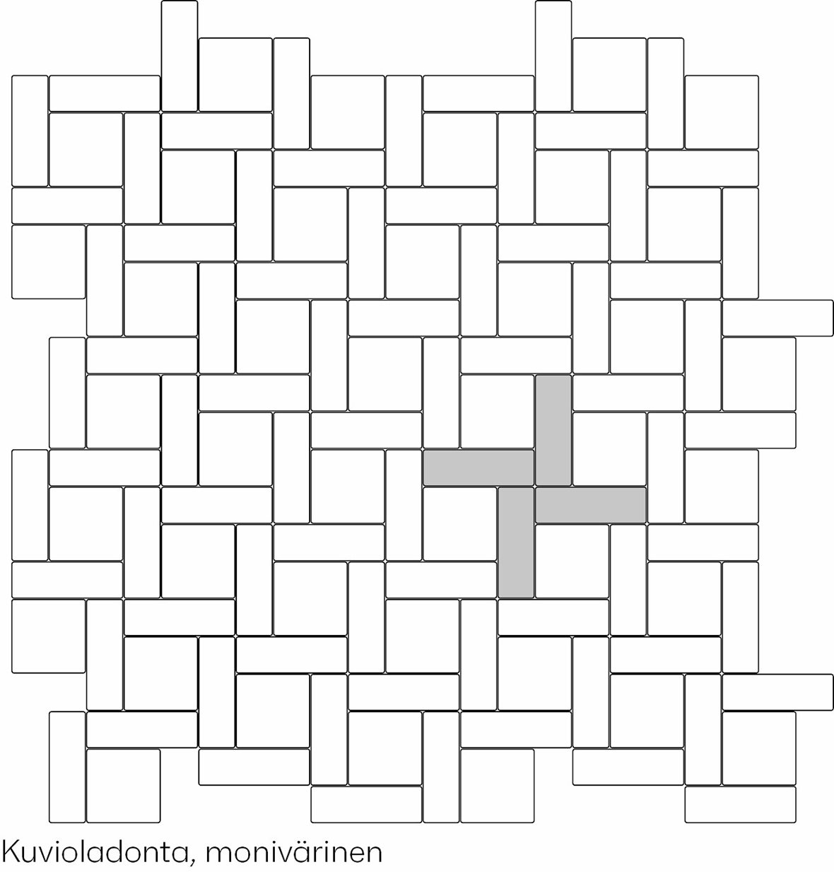 LPC Pastelli Posa Custom H monivärinen lasittamaton porcelanato mosaiikki seinälaatta lattialaatta ulkolaatta tasapintainen matta antibakteerinen väri