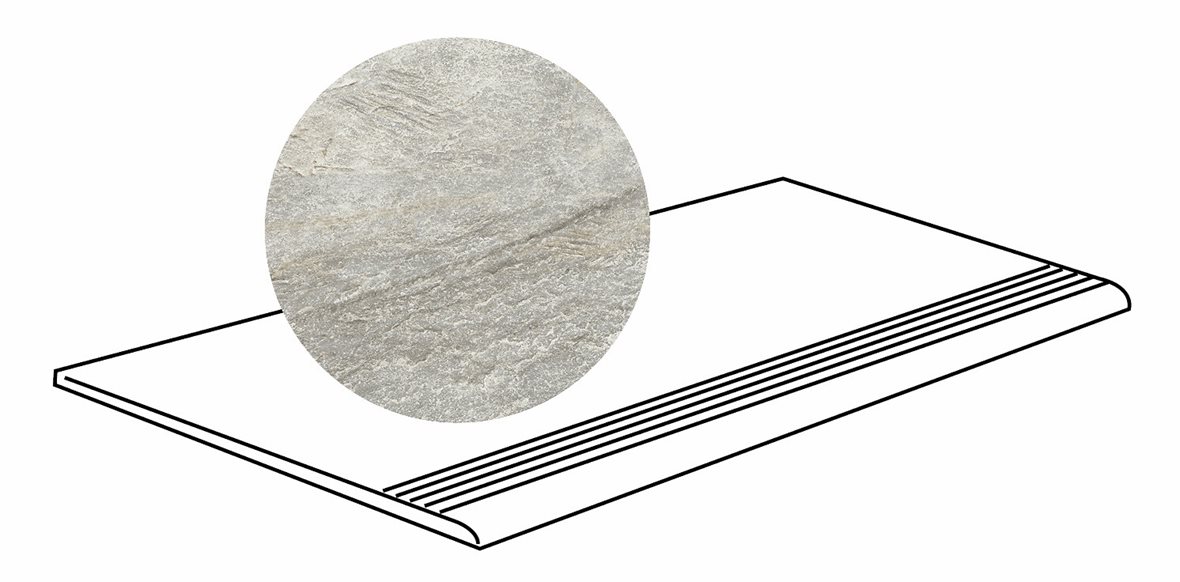 LPC Costa lasitettu porraslaatta liukuesteuralla 30X60 02 tuhka tasapintainen matta keskitumma harmaa kivi