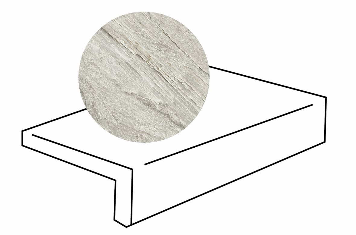 LPC Costa lasitettu porraslaatta reunalla 20X60 04 hiekka tasapintainen matta vaalea harmaa kivi