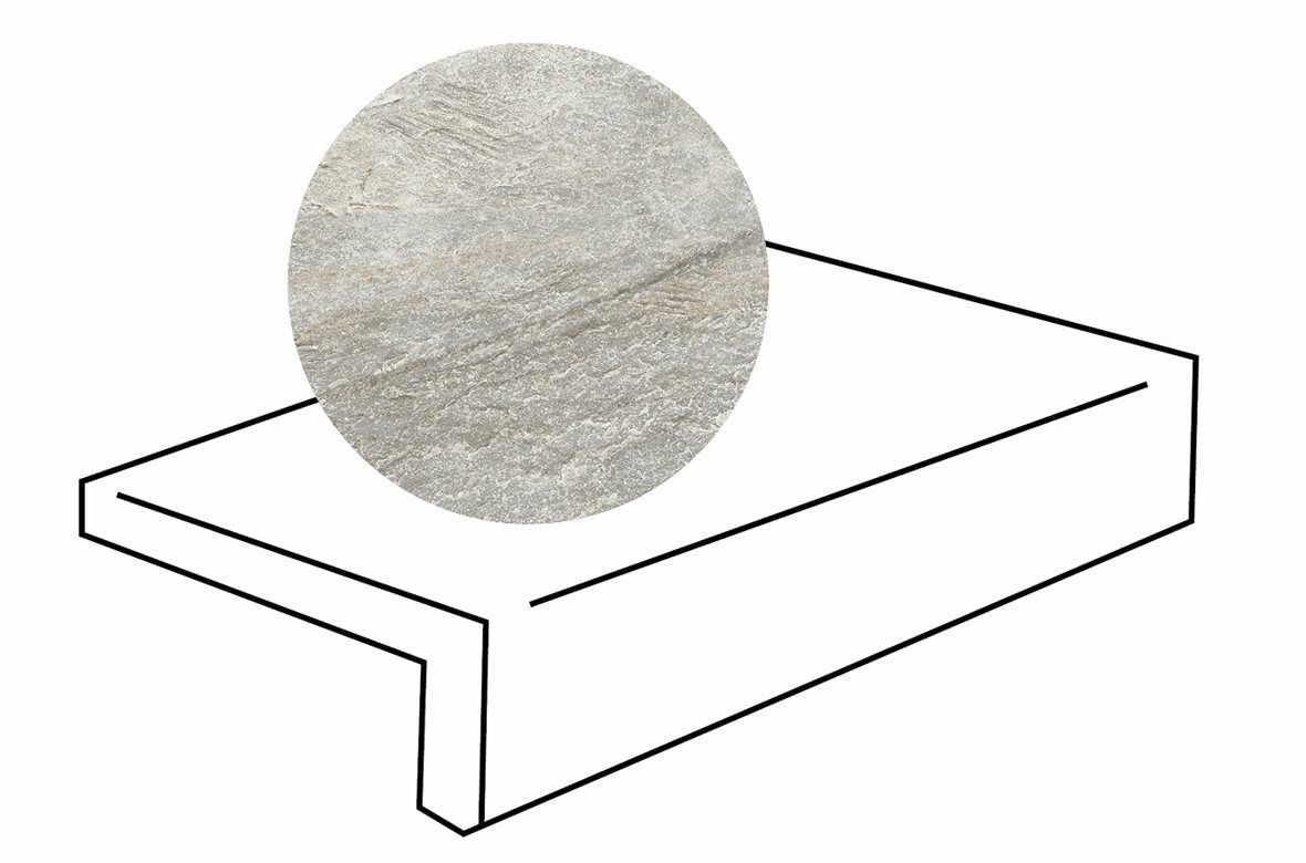 LPC Costa lasitettu porraslaatta reunalla 20X60 02 tuhka tasapintainen matta keskitumma harmaa kivi