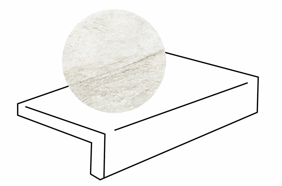 LPC Costa lasitettu porraslaatta reunalla 20X60 03 kalkki tasapintainen matta vaalea valkoinen kivi