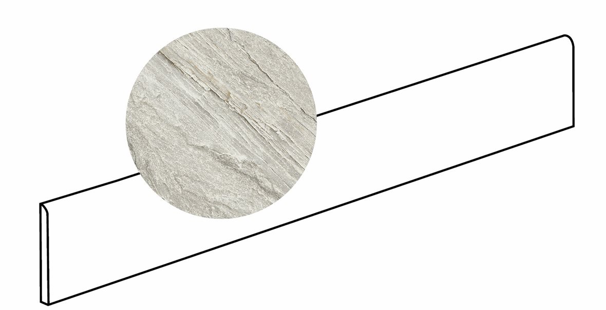 LPC Costa lasitettu jalkalista 6X120 04 hiekka tasapintainen matta vaalea harmaa kivi