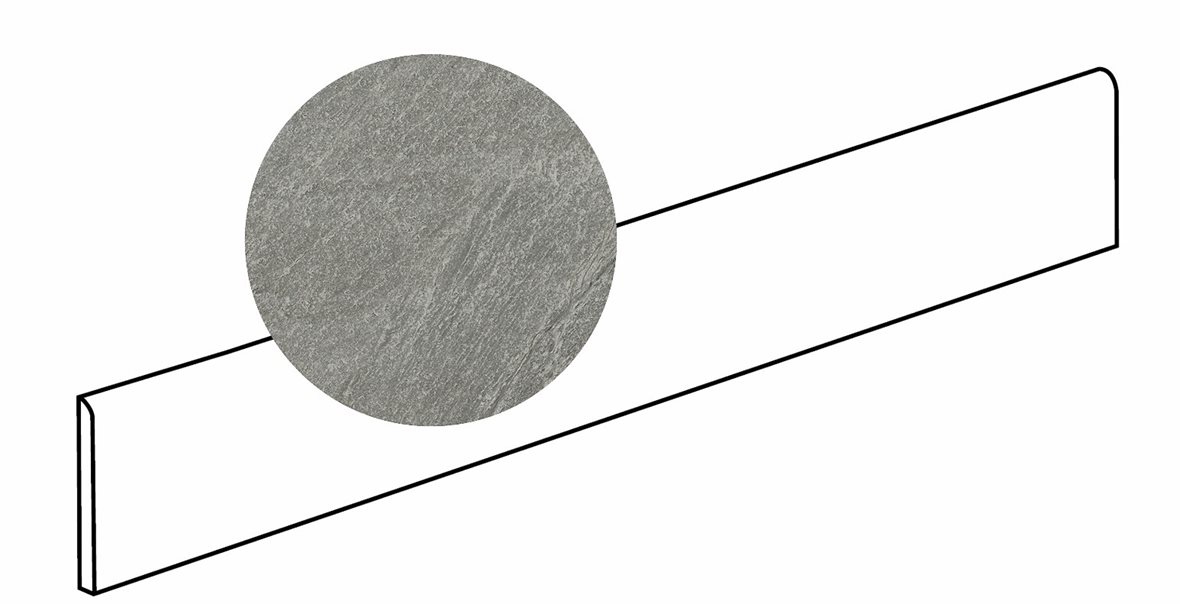 LPC Costa lasitettu jalkalista 6X120 01 grafiitti tasapintainen matta keskitumma harmaa kivi