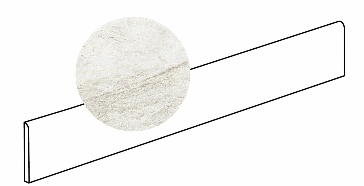 LPC Costa lasitettu jalkalista 6X120 03 kalkki tasapintainen matta vaalea valkoinen kivi