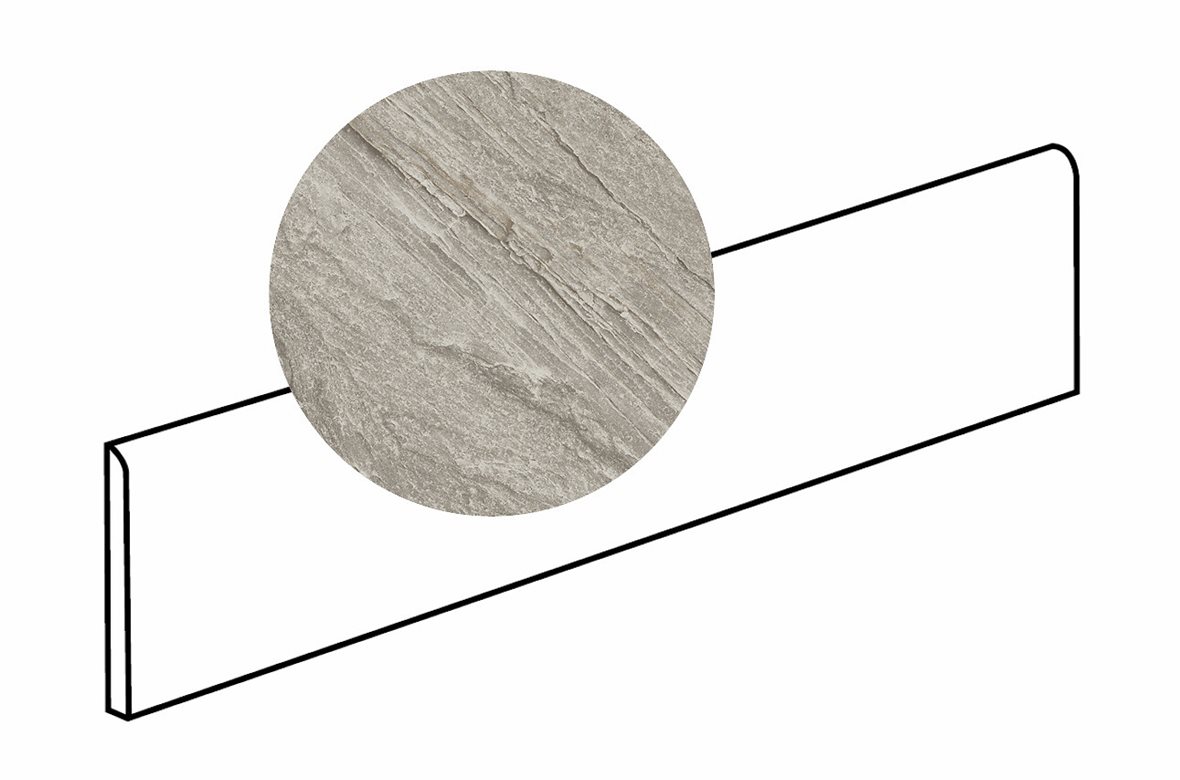 LPC Costa lasitettu jalkalista 6X90 05 moreeni tasapintainen matta keskitumma harmaa kivi