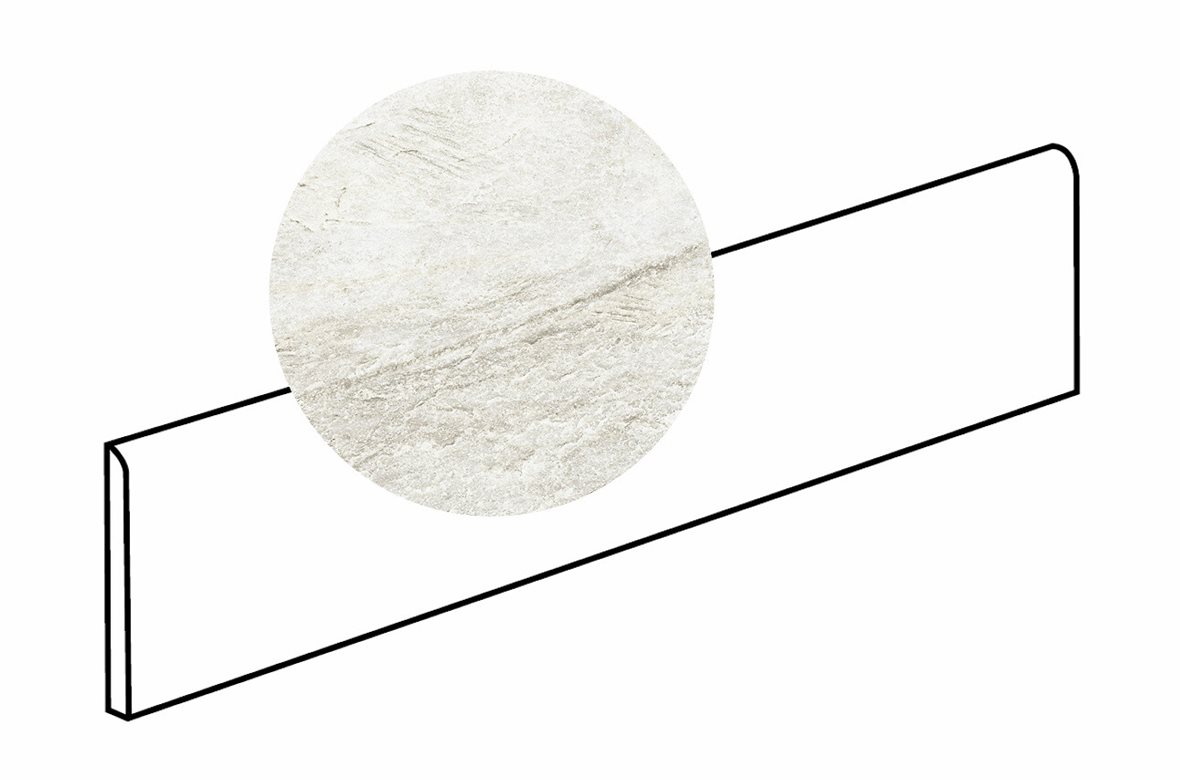 LPC Costa lasitettu jalkalista 6X90 03 kalkki tasapintainen matta vaalea valkoinen kivi