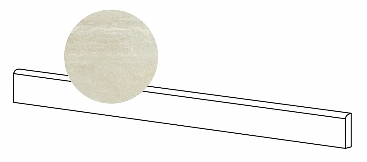 LPC Temple lasitettu jalkalista 6,5X100 15L Crema tasapintainen kiillotettu vaalea valkoinen marmori