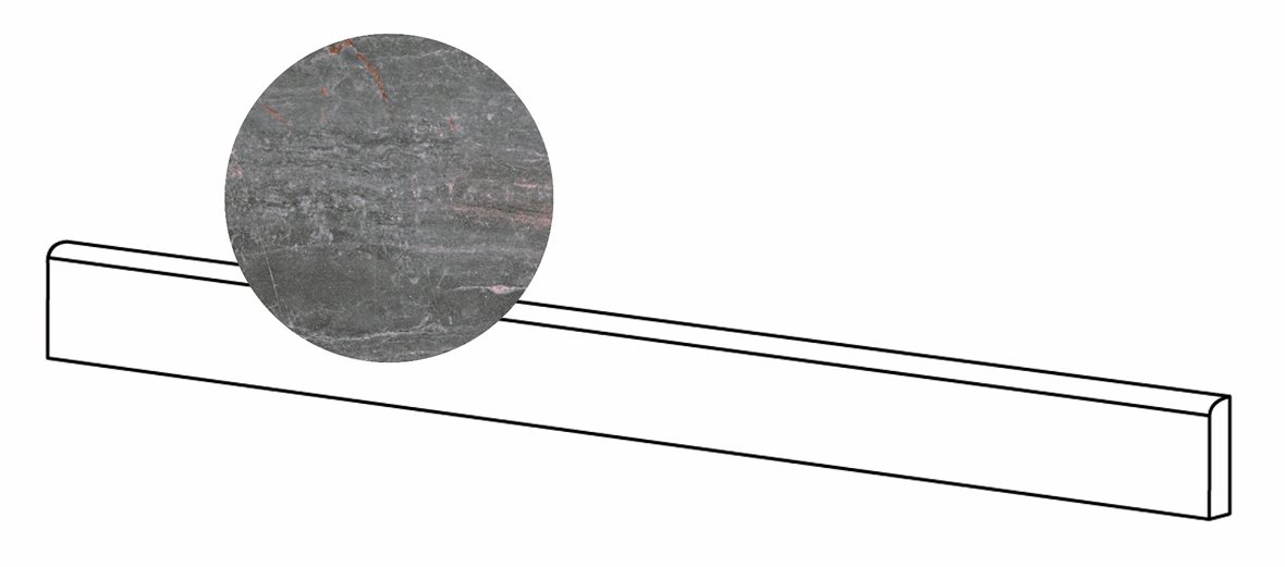 LPC Temple lasitettu jalkalista 6,5X100 17L Cosmos tasapintainen kiillotettu tumma harmaa marmori