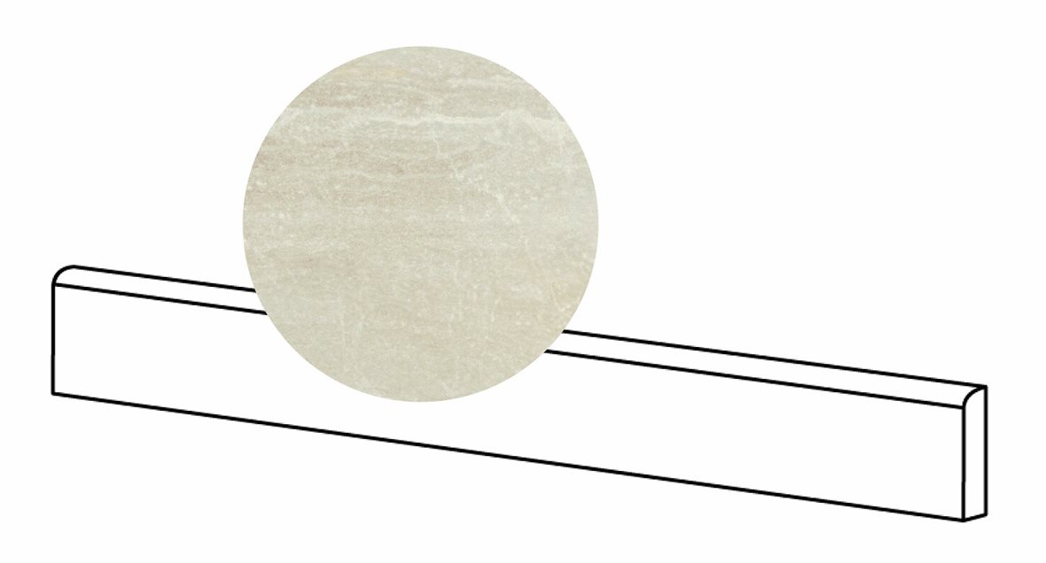 LPC Temple lasitettu jalkalista 6,5X60 15L Crema tasapintainen kiillotettu vaalea valkoinen marmori