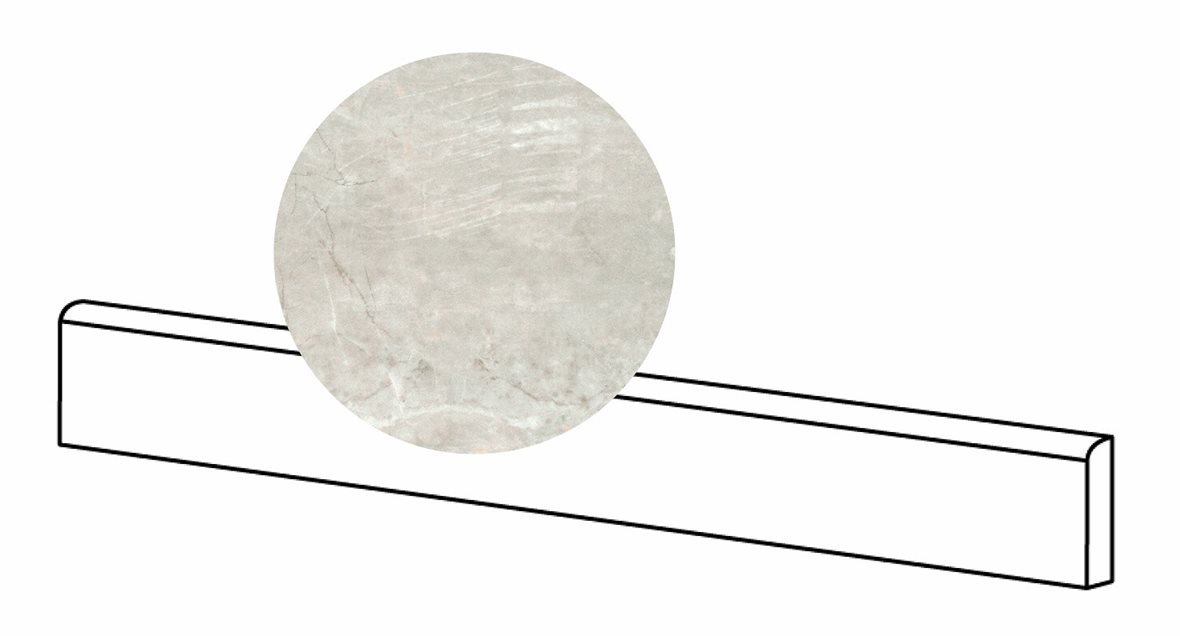 LPC Temple lasitettu jalkalista 6,5X60 16L Perla tasapintainen kiillotettu vaalea harmaa marmori