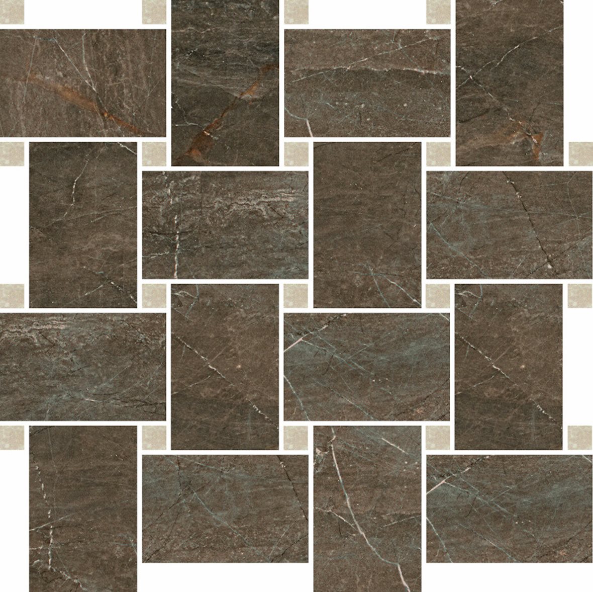 LPC Temple lasitettu porcelanato mosaiikki seinälaatta lattialaatta 5,83X9,27 14L Emperador tasapintainen kiillotettu tumma ruskea marmori