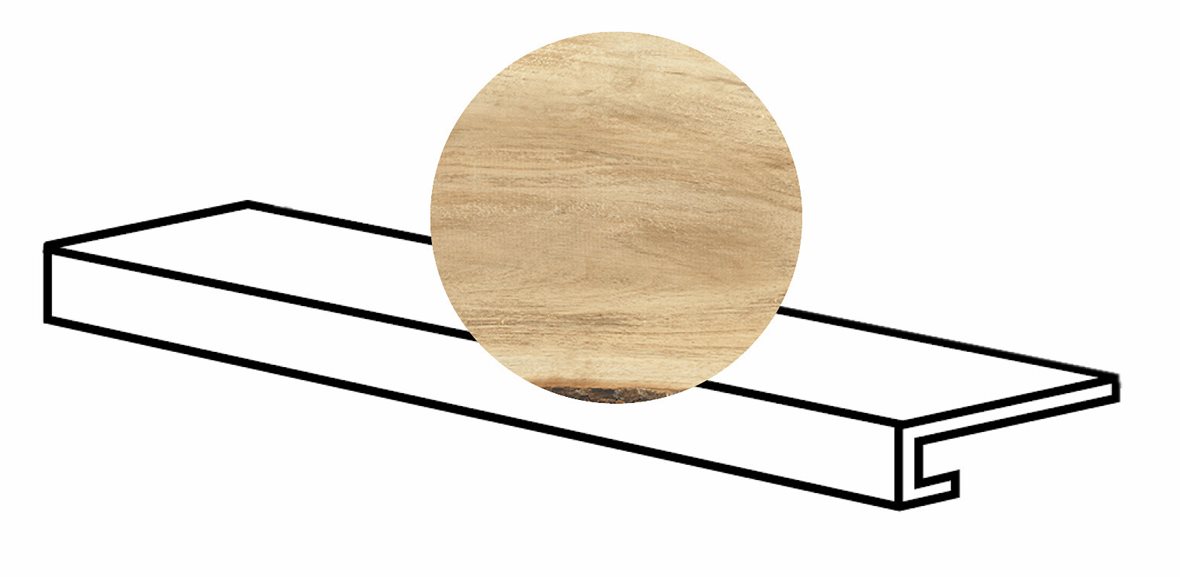 LPC Aspen lasitettu porraslaatta reunalla 33X120 03 tammi tasapintainen matta keskitumma vaalea puu puu