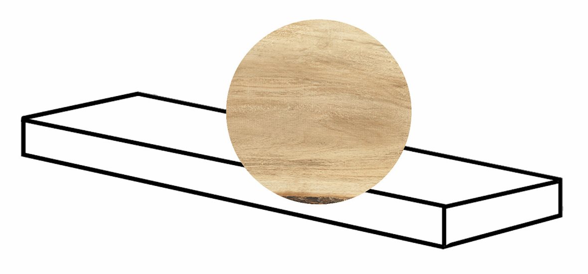 LPC Aspen lasitettu porraslaatta reunalla kulmapala 33X120 03 tammi tasapintainen matta oikea keskitumma vaalea puu puu