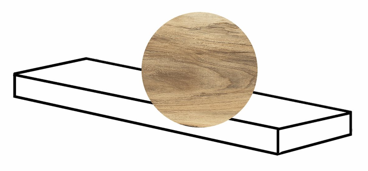 LPC Aspen lasitettu porraslaatta reunalla kulmapala 33X120 04 pähkinä tasapintainen matta oikea keskitumma vaalea puu puu