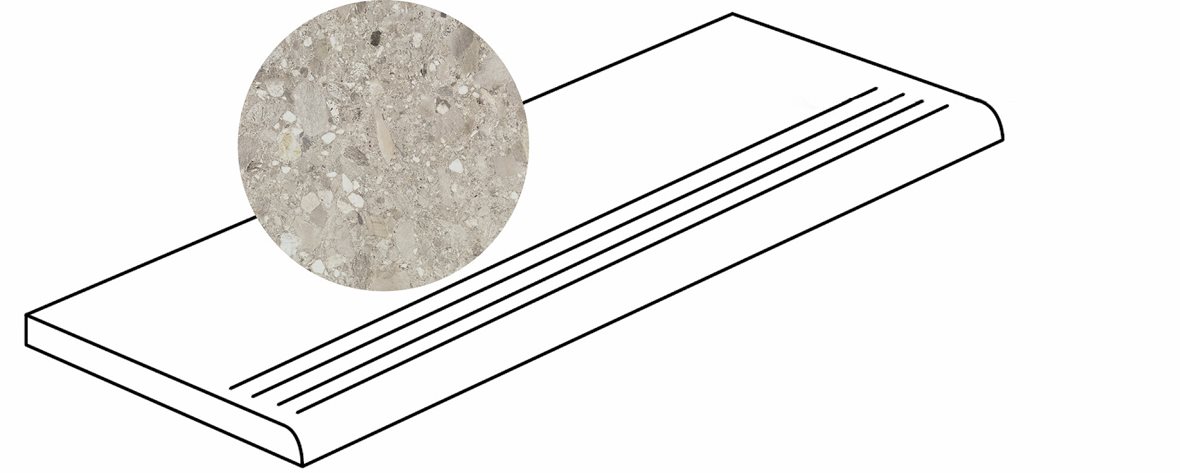 LPC Lombardia lasittamaton porraslaatta liukuesteuralla 30X60 05 hiekka tasapintainen matta keskitumma beige kivi