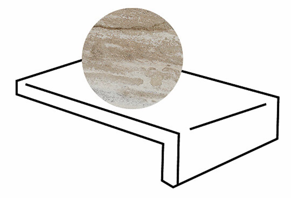 LPC Plaza lasitettu porraslaatta reunalla 20X30 R01 beige karhennettu matta keskitumma beige kivi