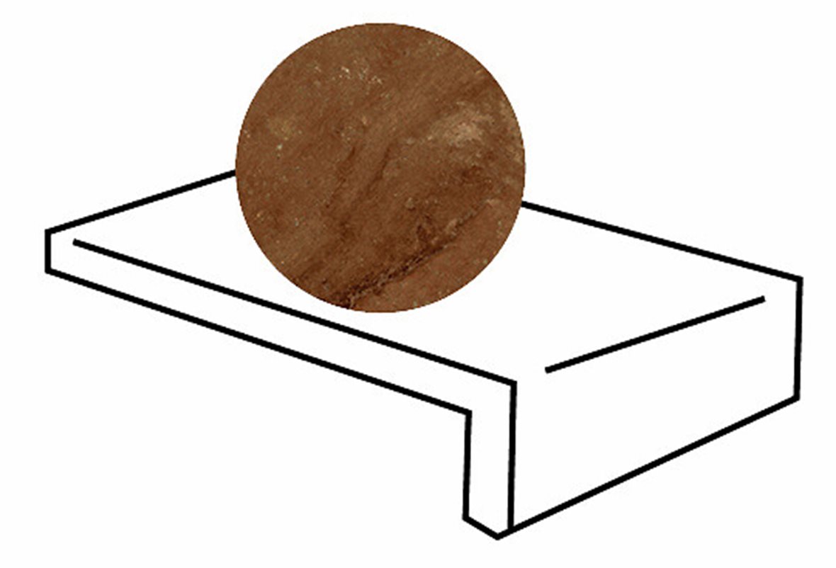 LPC Plaza lasitettu porraslaatta reunalla 20X30 R04 rosso mix karhennettu matta keskitumma punainen kivi