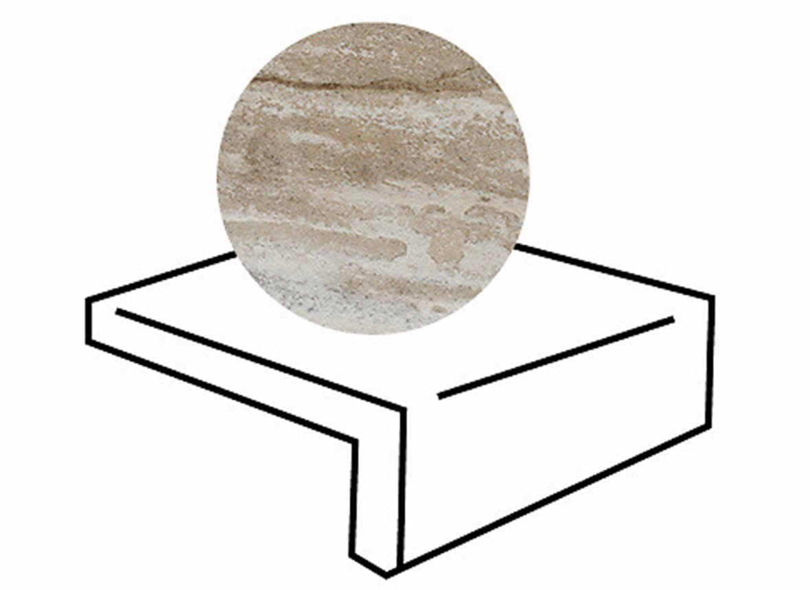 LPC Plaza lasitettu porraslaatta reunalla 20X20 R01 beige karhennettu matta keskitumma beige kivi