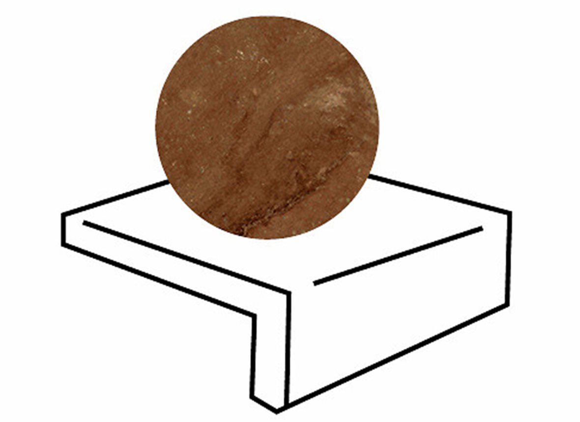 LPC Plaza lasitettu porraslaatta reunalla 20X20 R04 rosso mix karhennettu matta keskitumma punainen kivi