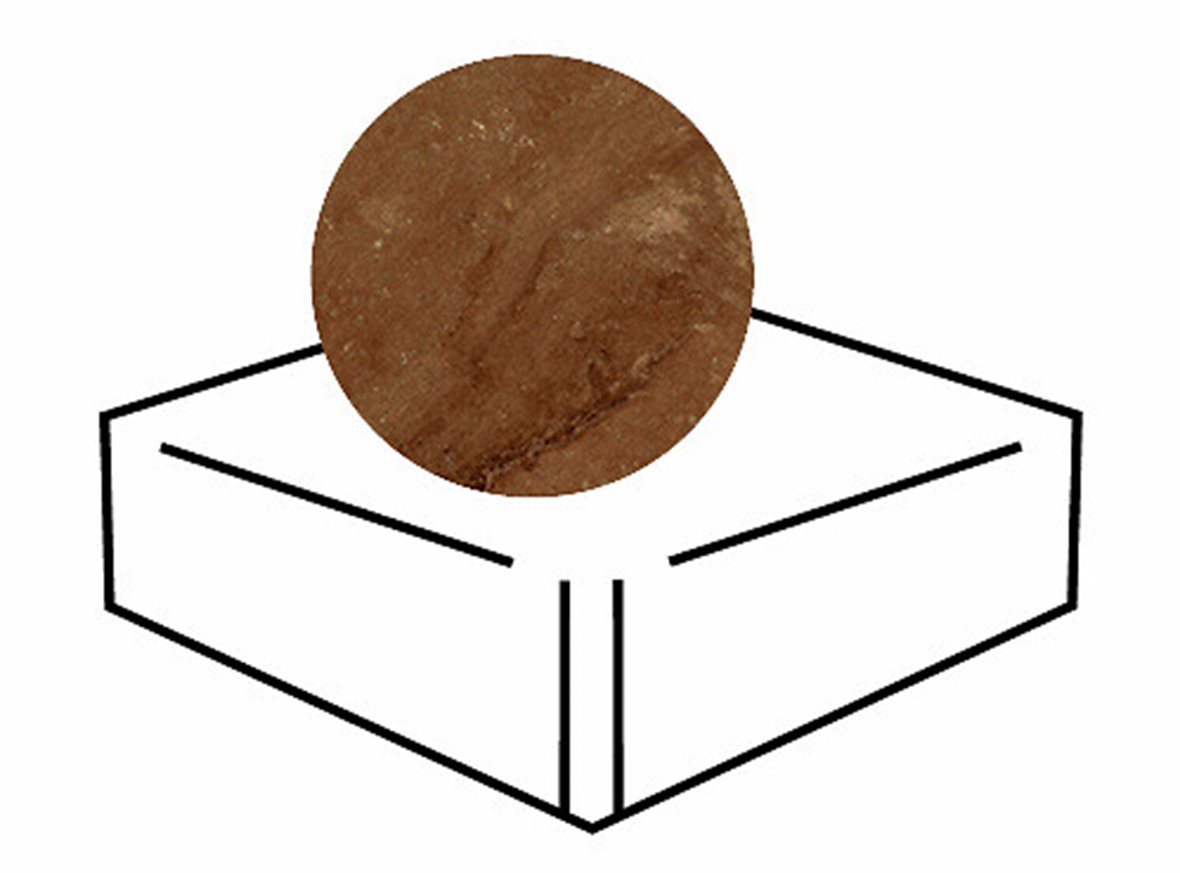 LPC Plaza lasitettu porraslaatta reunalla kulmapala 20X20 R04 rosso mix karhennettu matta keskitumma punainen kivi