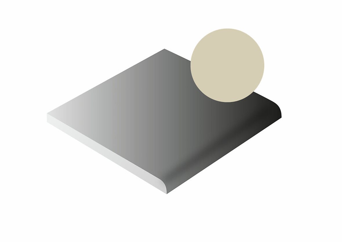 LPC Plain Colours lasittamaton porcelanato seinälaatta lattialaatta 5X5 Ontario tasapintainen matta pyöristetty reuna vaalea beige yksivärinen