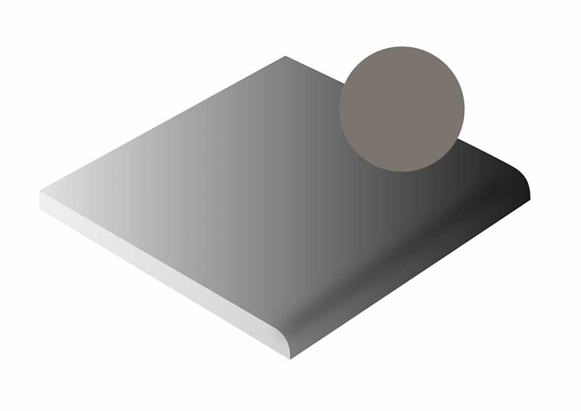 LPC Plain Colours lasittamaton porcelanato seinälaatta lattialaatta 10X10 Charcoal tasapintainen matta pyöristetty reuna tumma harmaa yksivärinen