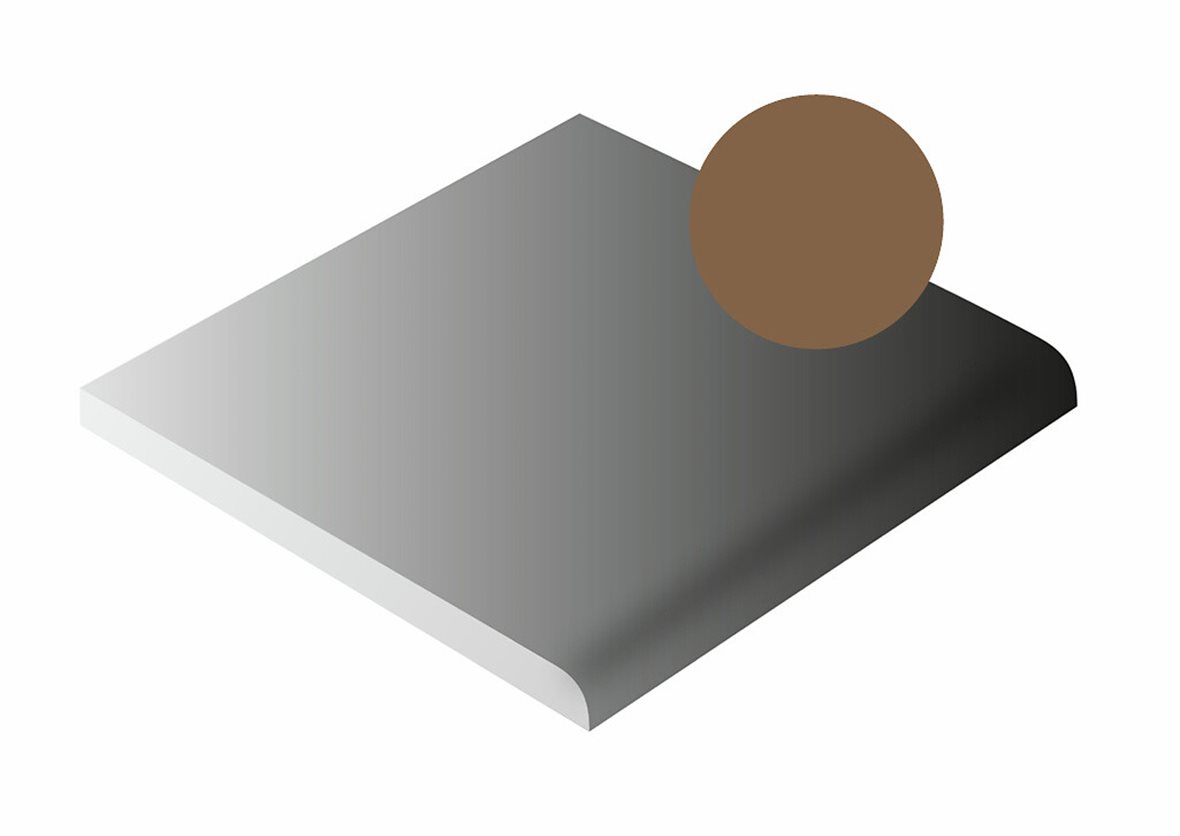 LPC Plain Colours lasittamaton porcelanato seinälaatta lattialaatta 10X10 Havana tasapintainen matta pyöristetty reuna tumma ruskea yksivärinen