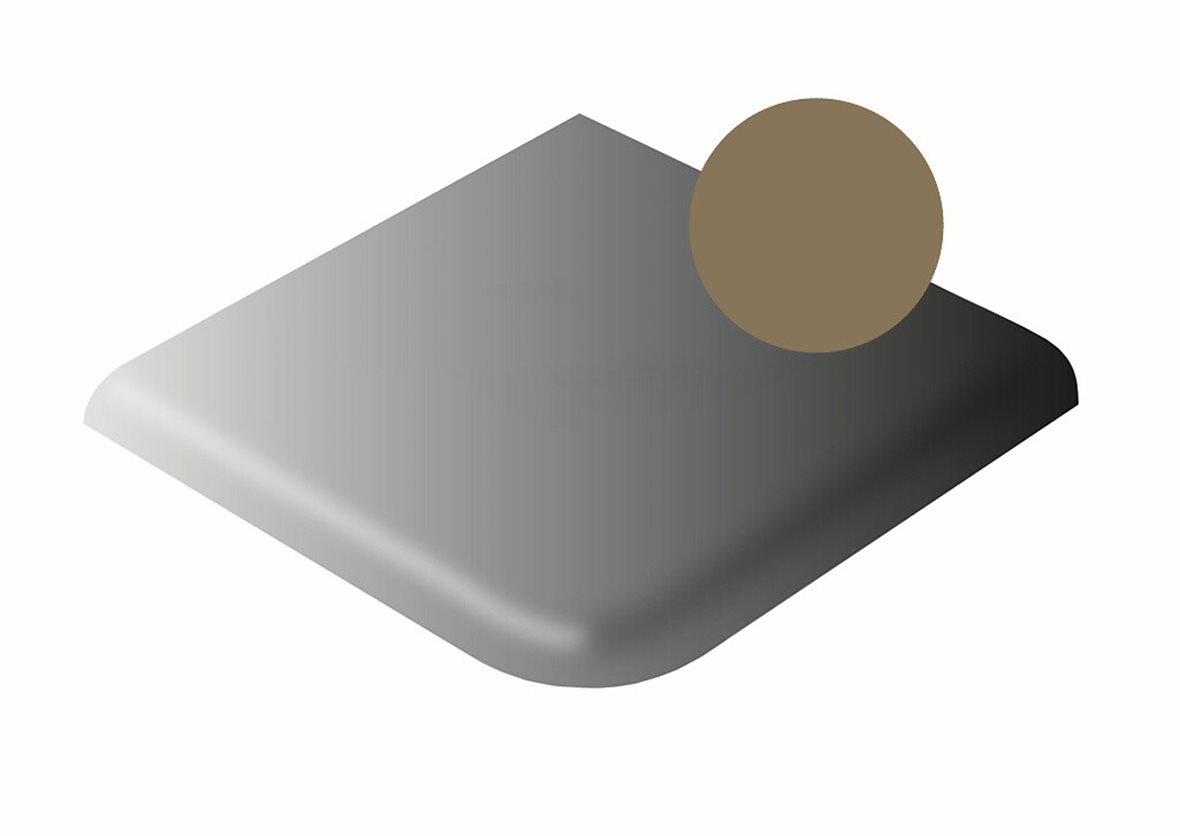 LPC Plain Colours lasittamaton porcelanato seinälaatta lattialaatta 10X10 Coffee tasapintainen matta pyöristetty reuna kahdelta sivulta keskitumma rus