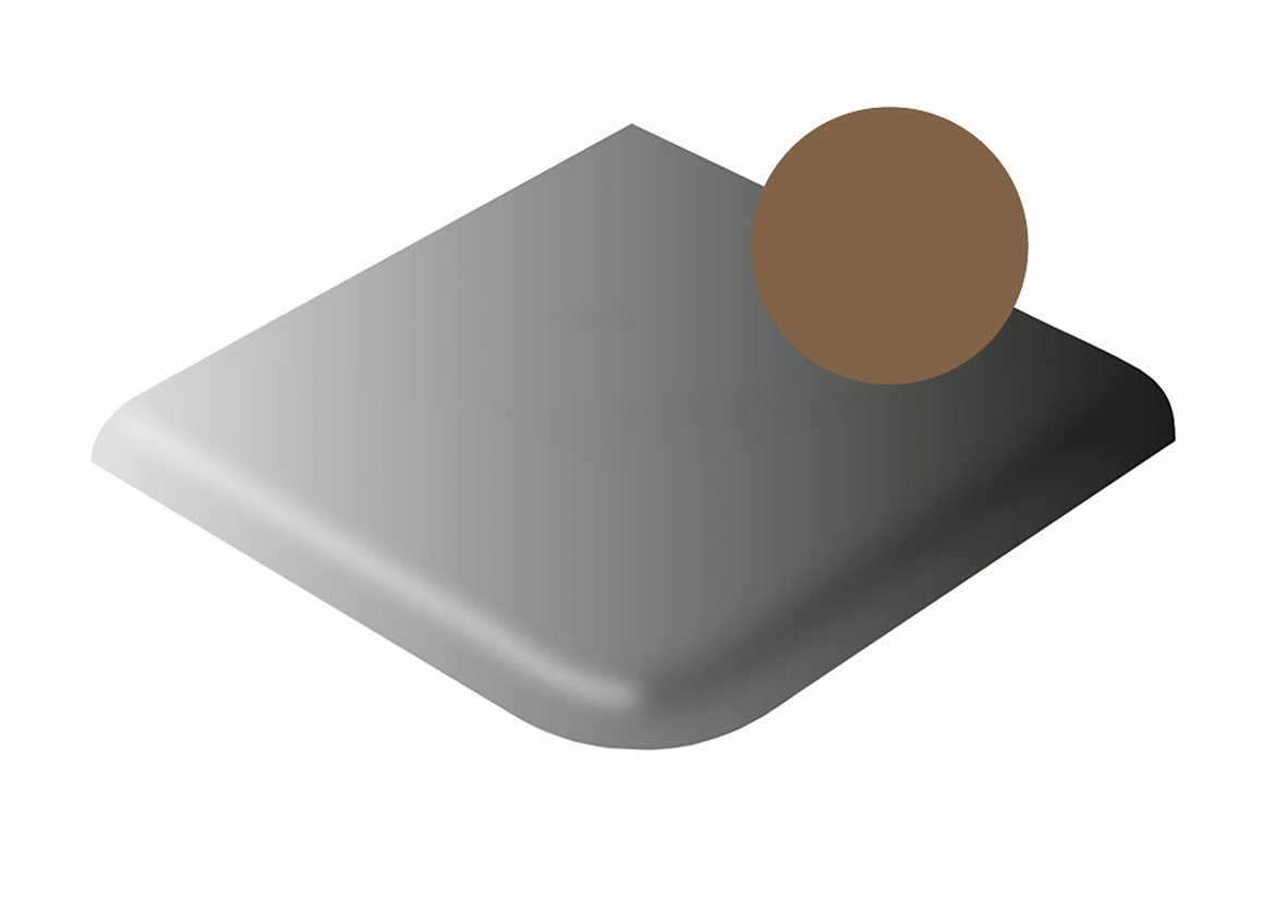 LPC Plain Colours lasittamaton porcelanato seinälaatta lattialaatta 10X10 Havana tasapintainen matta pyöristetty reuna kahdelta sivulta tumma ruskea y