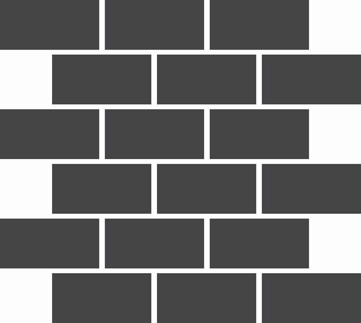 LPC Plain Colours Rectangles Brickbond lasittamaton porcelanato mosaiikki seinälaatta lattialaatta 5X10 Black tasapintainen matta tumma musta yksiväri